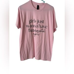 Gildan Pink Short Sleeve Tee Graphic Quote